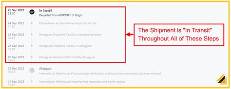 package in accelerated transit shein meaning